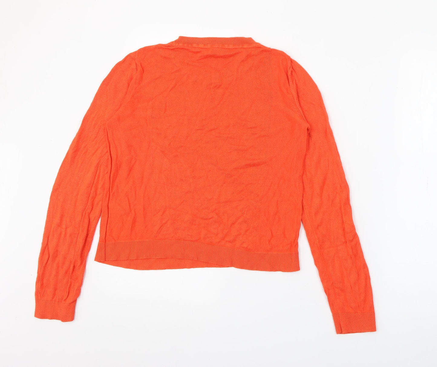ASOS Womens Orange Crew Neck  Viscose Pullover Jumper Size 10