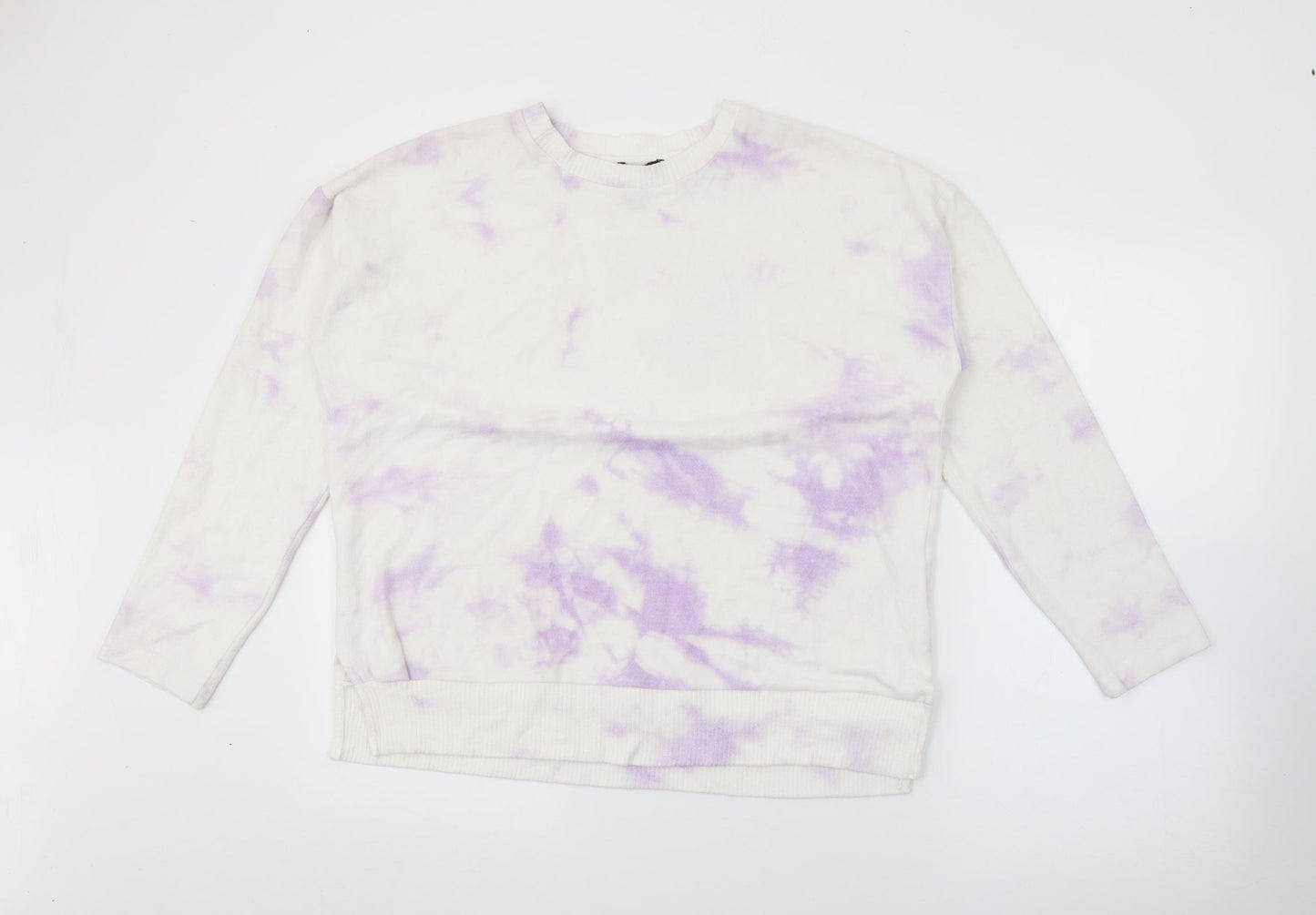 New Look Womens White Crew Neck  Viscose Pullover Jumper Size S