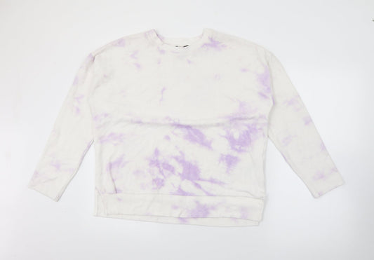 New Look Womens White Crew Neck  Viscose Pullover Jumper Size S