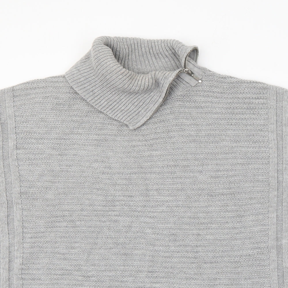 Wallis Womens Grey Roll Neck  Acrylic Pullover Jumper Size S