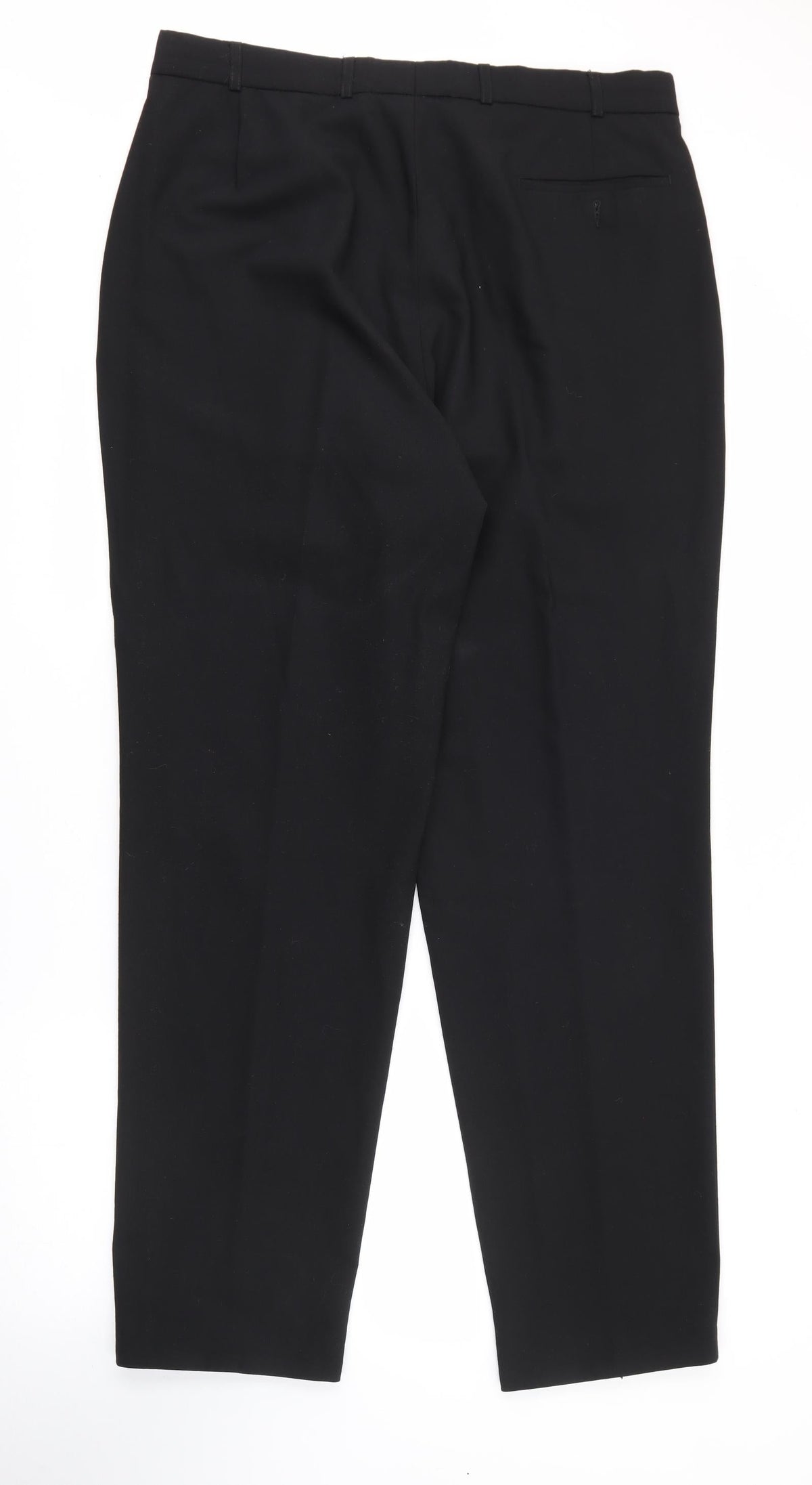 Preworn Womens Black  Polyester Trousers  Size 36 in L32 in Regular Button