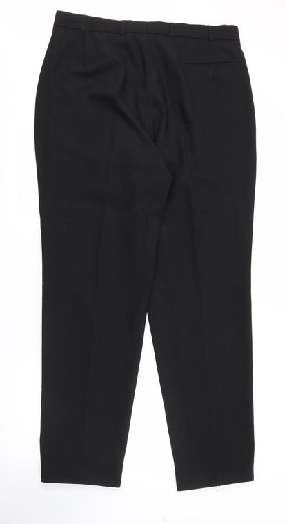 Preworn Womens Black  Polyester Trousers  Size 36 in L32 in Regular Button