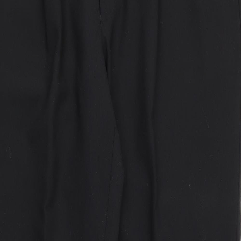 Preworn Womens Black  Polyester Trousers  Size 36 in L32 in Regular Button