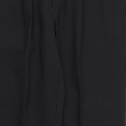 Preworn Womens Black  Polyester Trousers  Size 36 in L32 in Regular Button