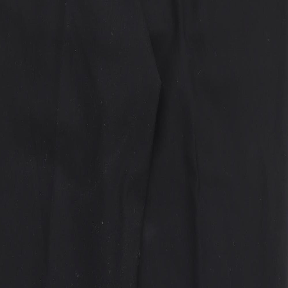 Preworn Womens Black  Polyester Trousers  Size 36 in L32 in Regular Button