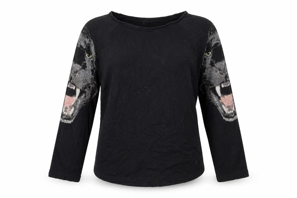 H&M Womens Black  Cotton Pullover Sweatshirt Size S