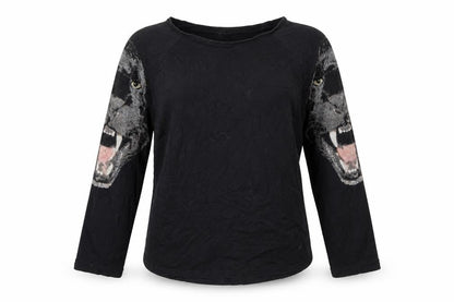H&M Womens Black  Cotton Pullover Sweatshirt Size S