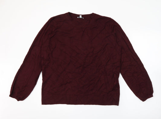 Street One Womens Red Crew Neck  Viscose Pullover Jumper Size 16