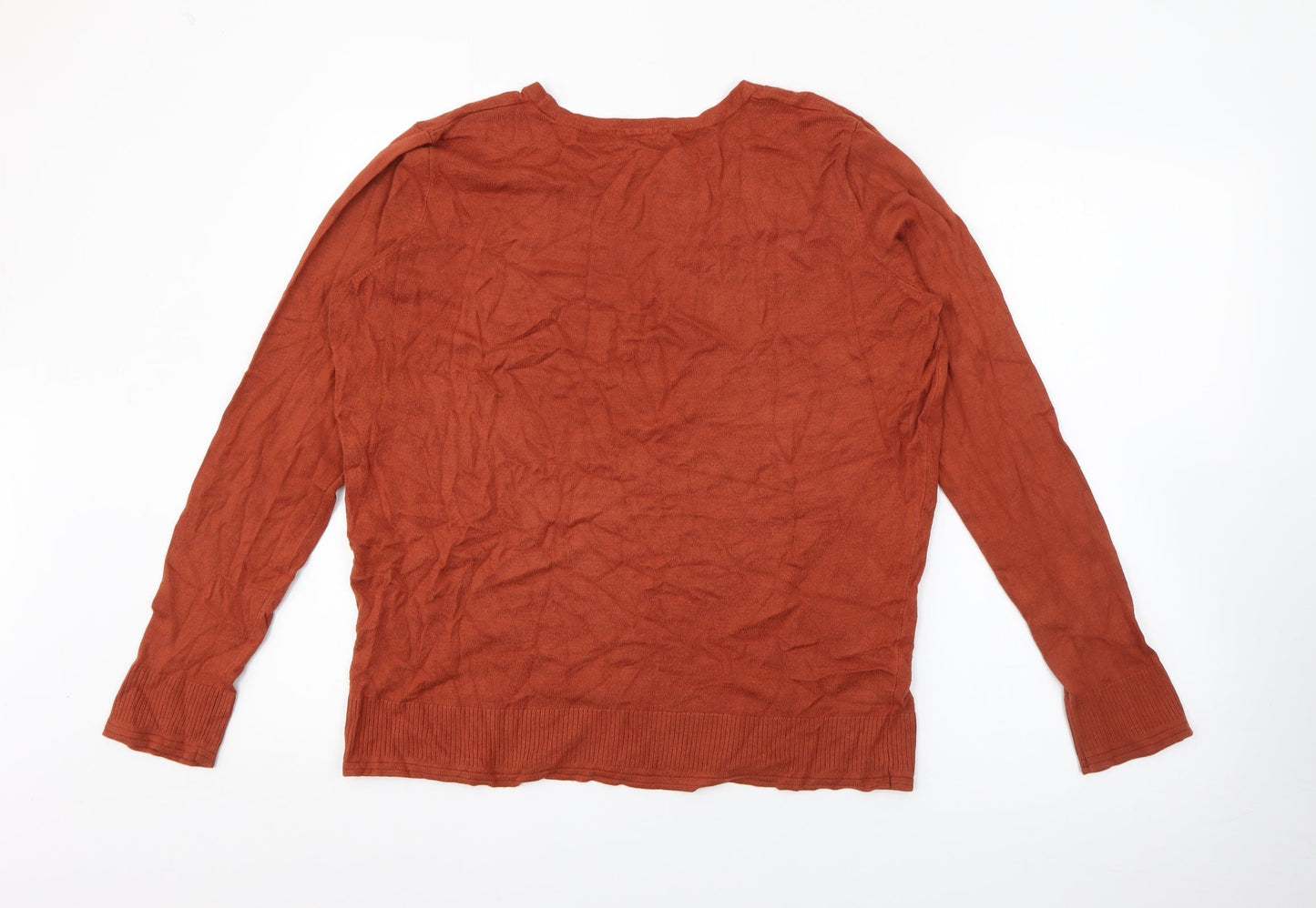 TU Womens Brown Crew Neck  Viscose Pullover Jumper Size 16
