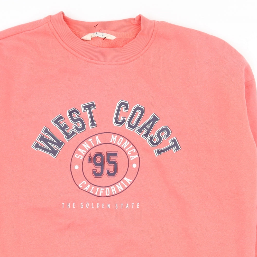 Primark Womens Pink  Cotton Pullover Sweatshirt Size 6  Pullover