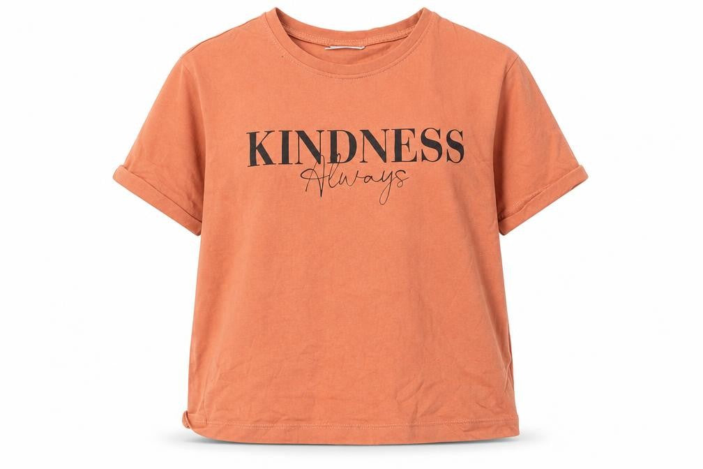 Matalan Girls Orange  100% Cotton Basic T-Shirt Size 10 Years Round Neck Pullover