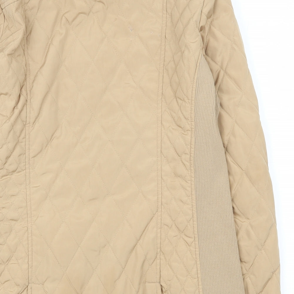 Per Una Womens Beige   Quilted Coat Size 12  Zip