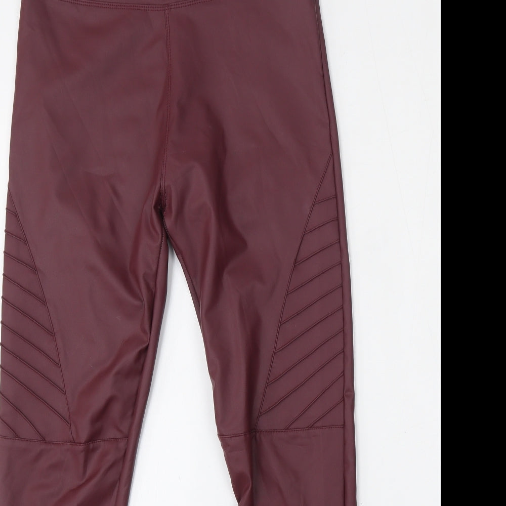 Yu & Me Womens Red  Polyamide Trousers  Size S L26 in Regular  - Leather Trousers