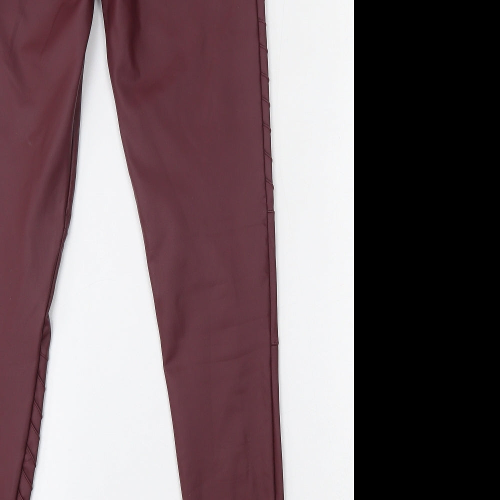 Yu & Me Womens Red  Polyamide Trousers  Size S L26 in Regular  - Leather Trousers