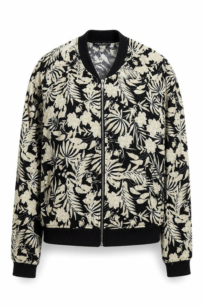 Select Womens Black Floral  Jacket  Size 12  Zip