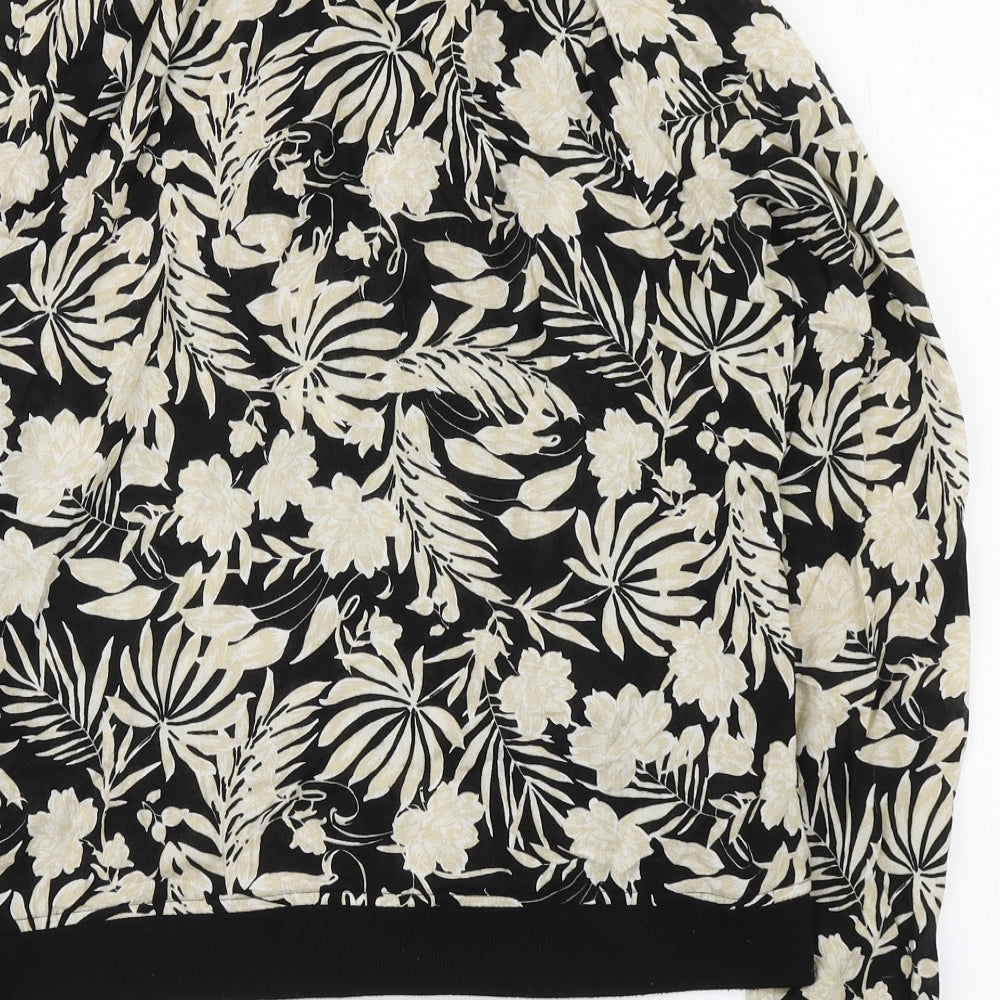 Select Womens Black Floral  Jacket  Size 12  Zip