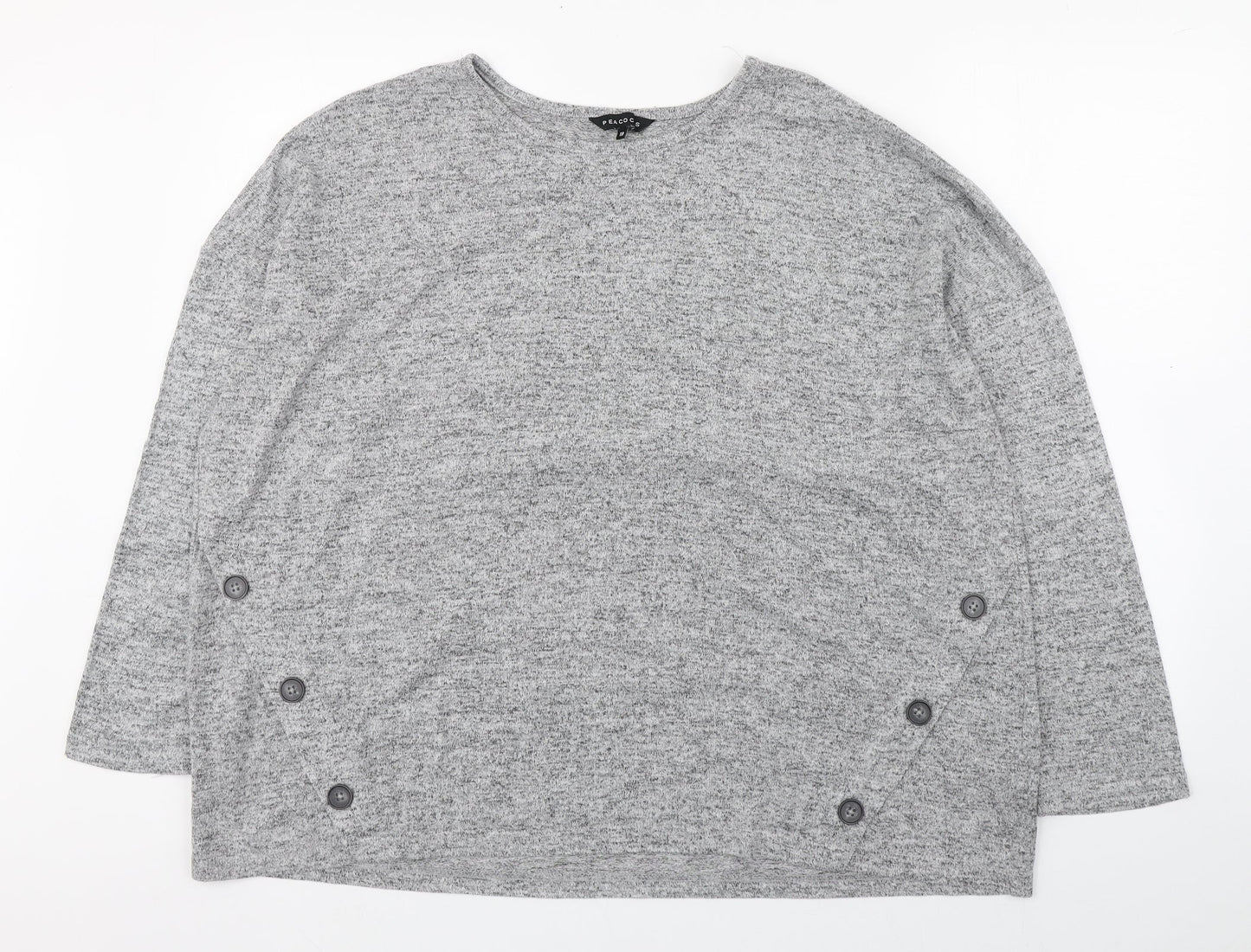 Peacocks Womens Grey Boat Neck  Viscose Pullover Jumper Size 18
