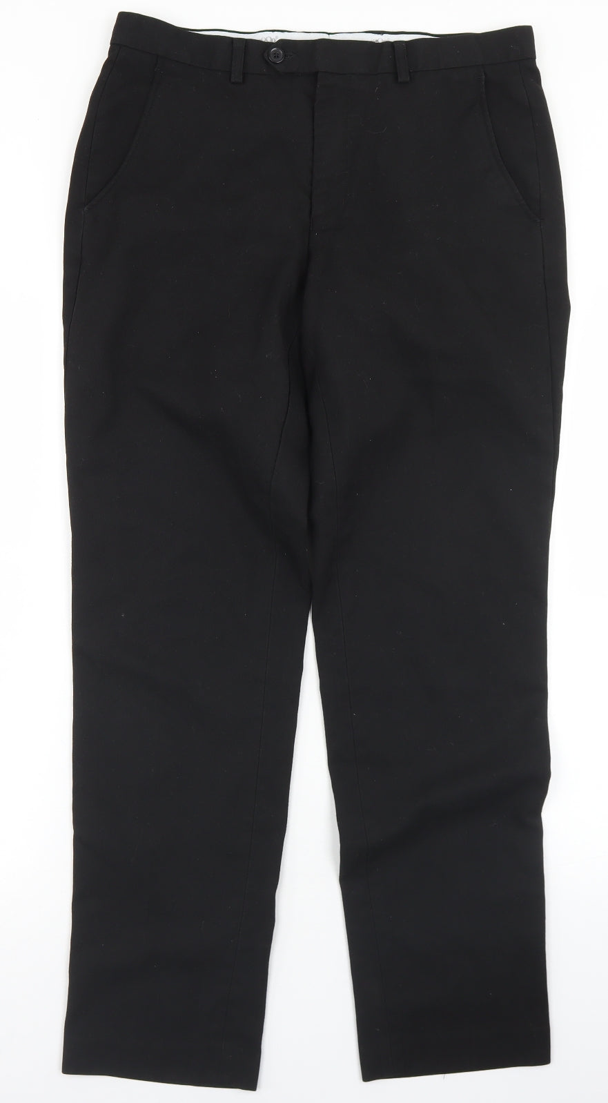 1880 Mens Black  Polyester Dress Pants Trousers Size 32 in L28 in Regular Button