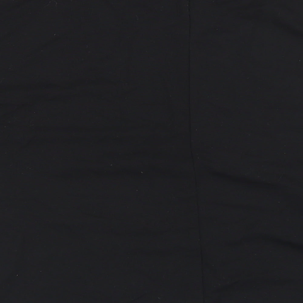 Paramour Womens Black  Viscose Cropped T-Shirt Size M Round Neck