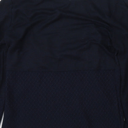 Savior Womens Blue  Polyester Basic Blouse Size S Round Neck