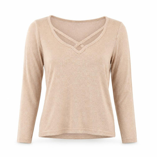 Divided by H&M Womens Pink  Polyester Basic Blouse Size S V-Neck