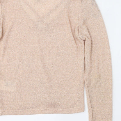 Divided by H&M Womens Pink  Polyester Basic Blouse Size S V-Neck