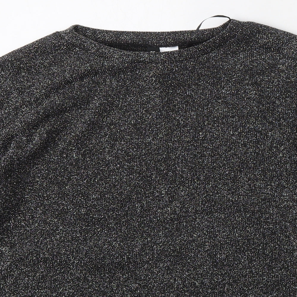 Divided by H&M Womens Black Round Neck  Polyester Pullover Jumper Size S
