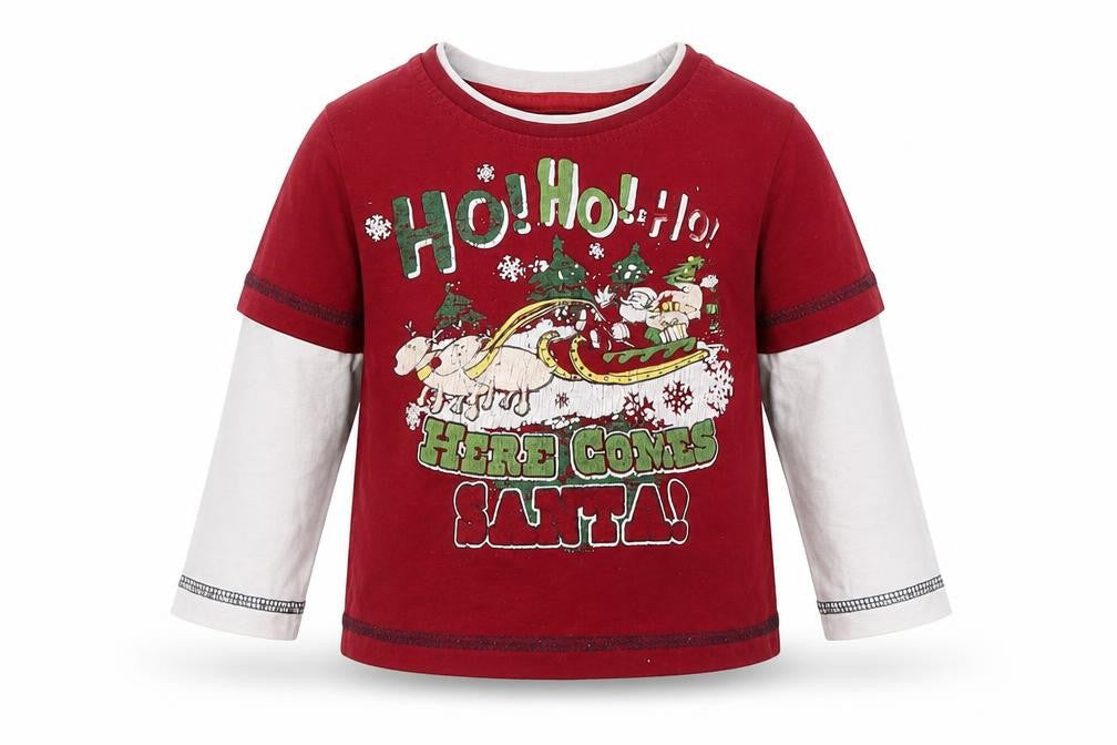 Dunnes Stores Boys Red  Cotton Basic T-Shirt Size 9-12 Months Round Neck