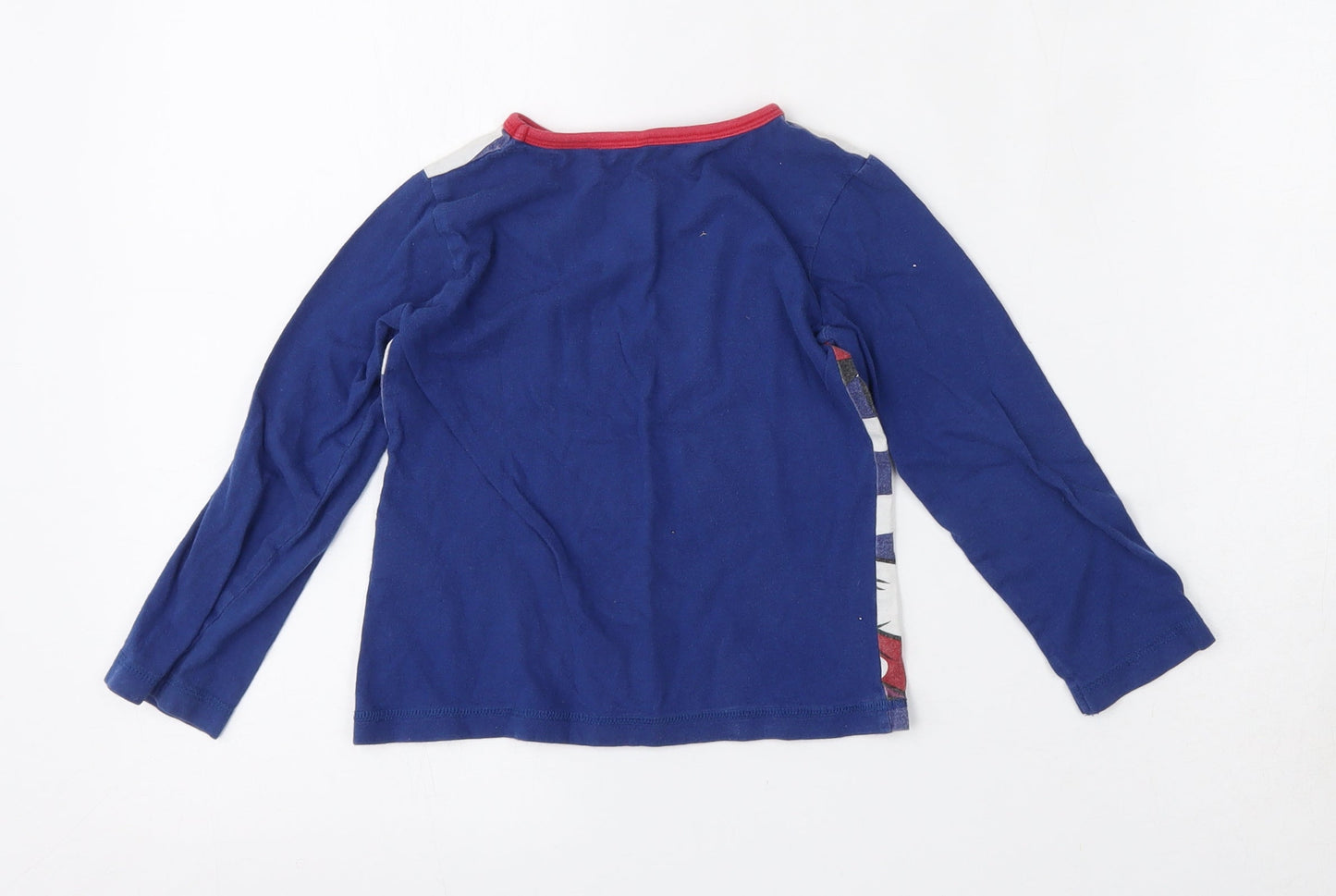 Character.com Girls Blue  Cotton Basic T-Shirt Size 4 Years Round Neck
