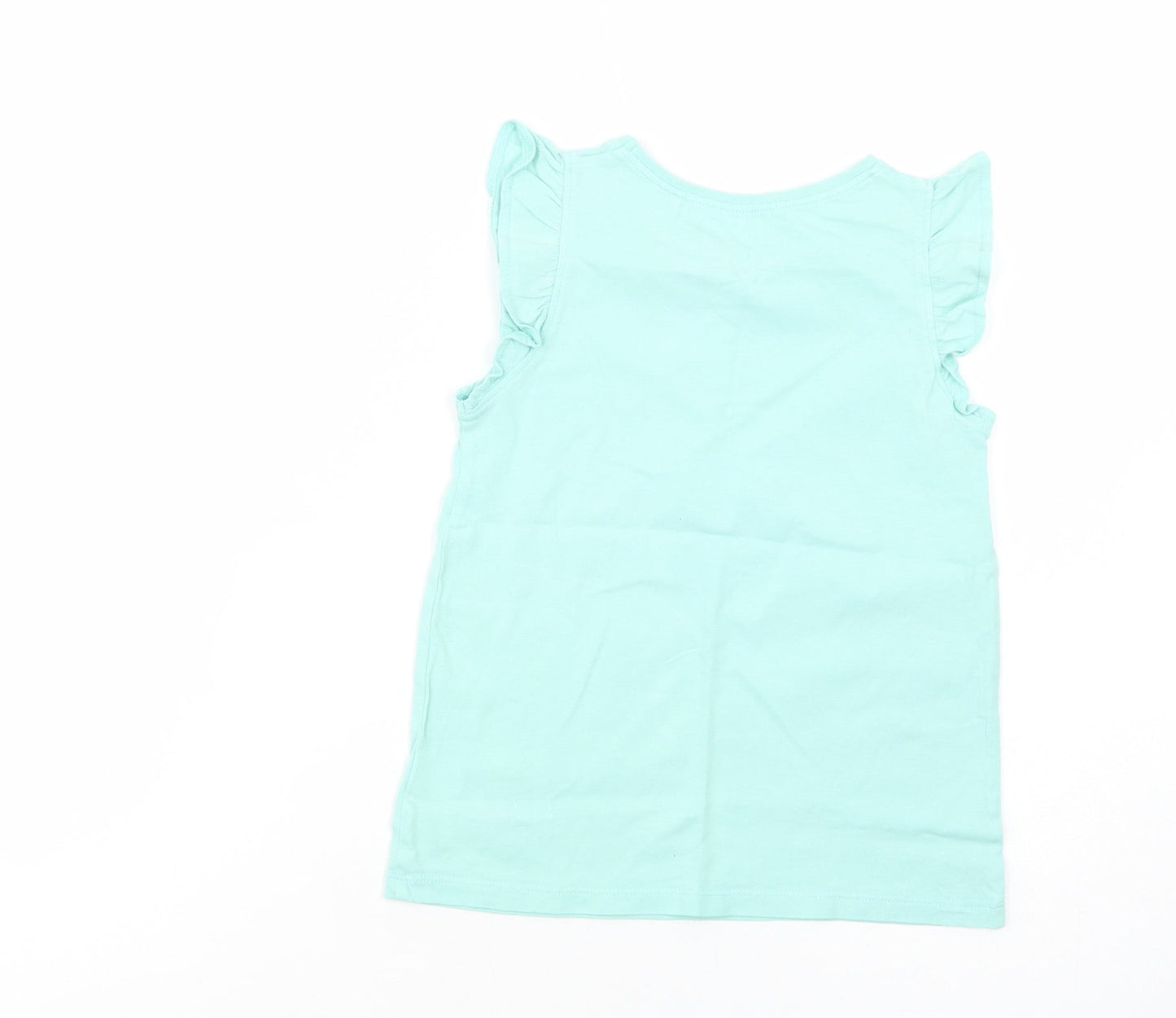 NEXT Girls Green  Cotton Basic Tank Size 6-7 Years Crew Neck Pullover