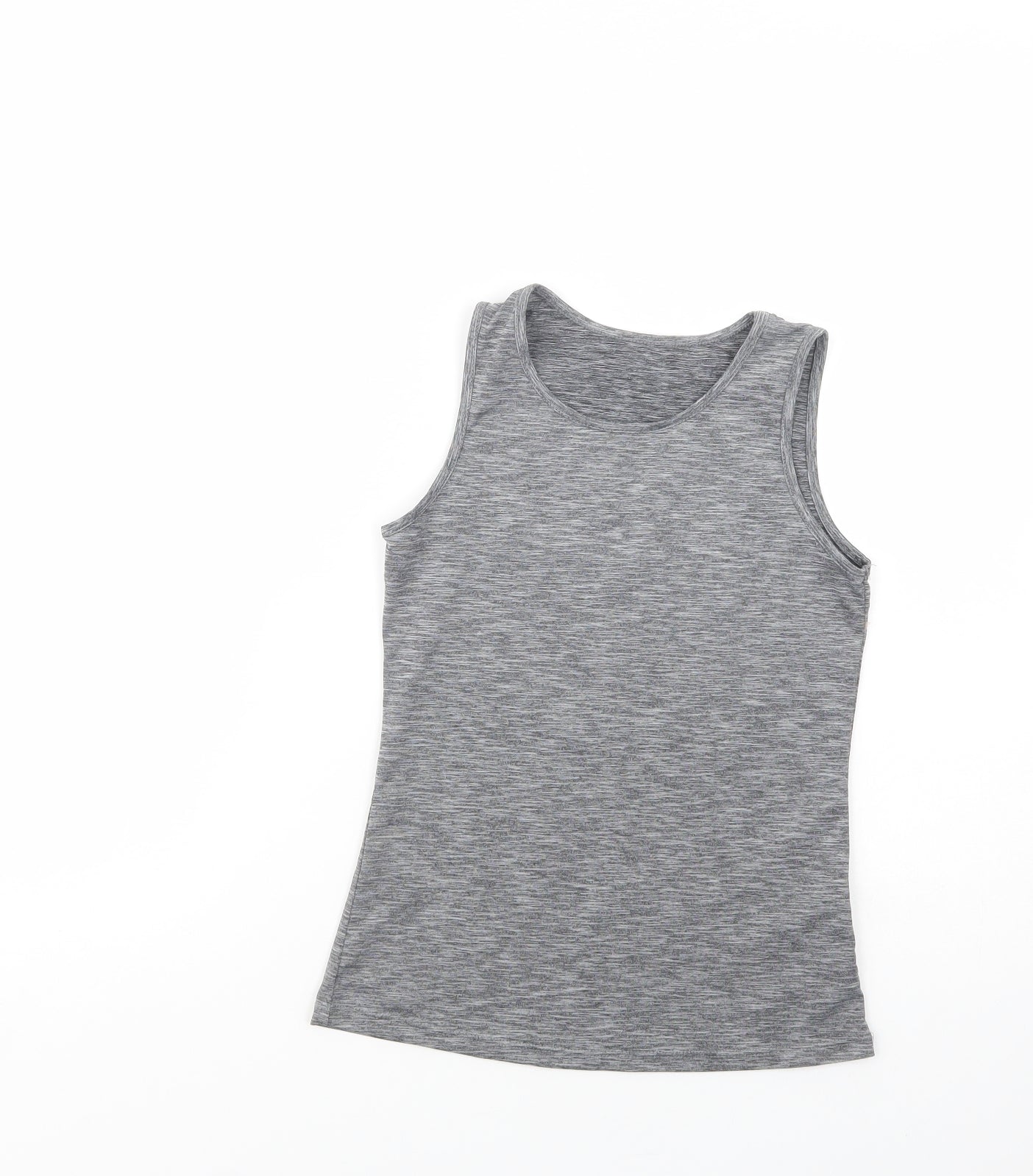 Dunnes Stores Girls Grey  Polyester Basic Tank Size 10-11 Years Crew Neck Pullover