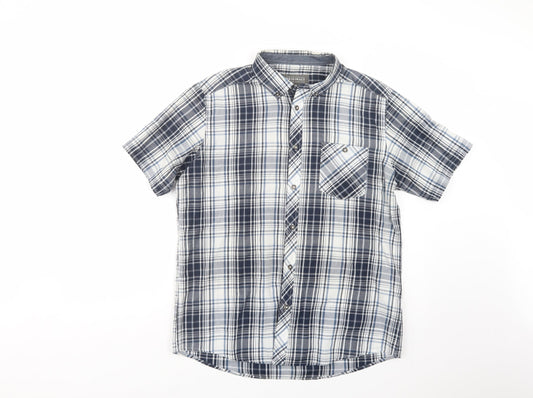 Originals Mens Blue Plaid Cotton  Button-Up Size M Collared Button