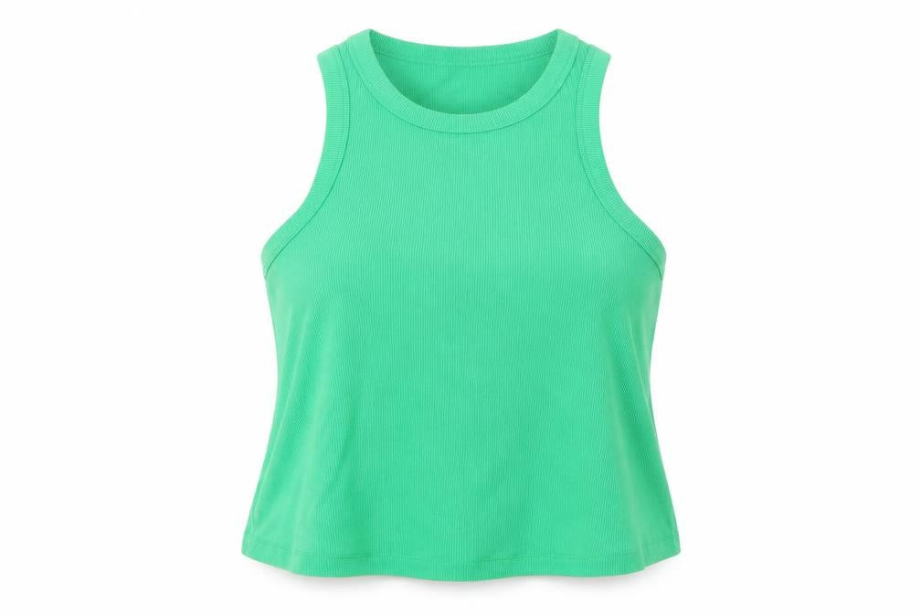 Dunnes Stores Womens Green  Cotton Basic Tank Size 2XL Crew Neck