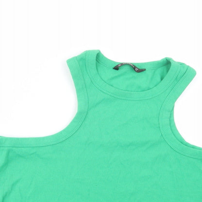 Dunnes Womens Green  Cotton Basic Tank Size 2XL Crew Neck
