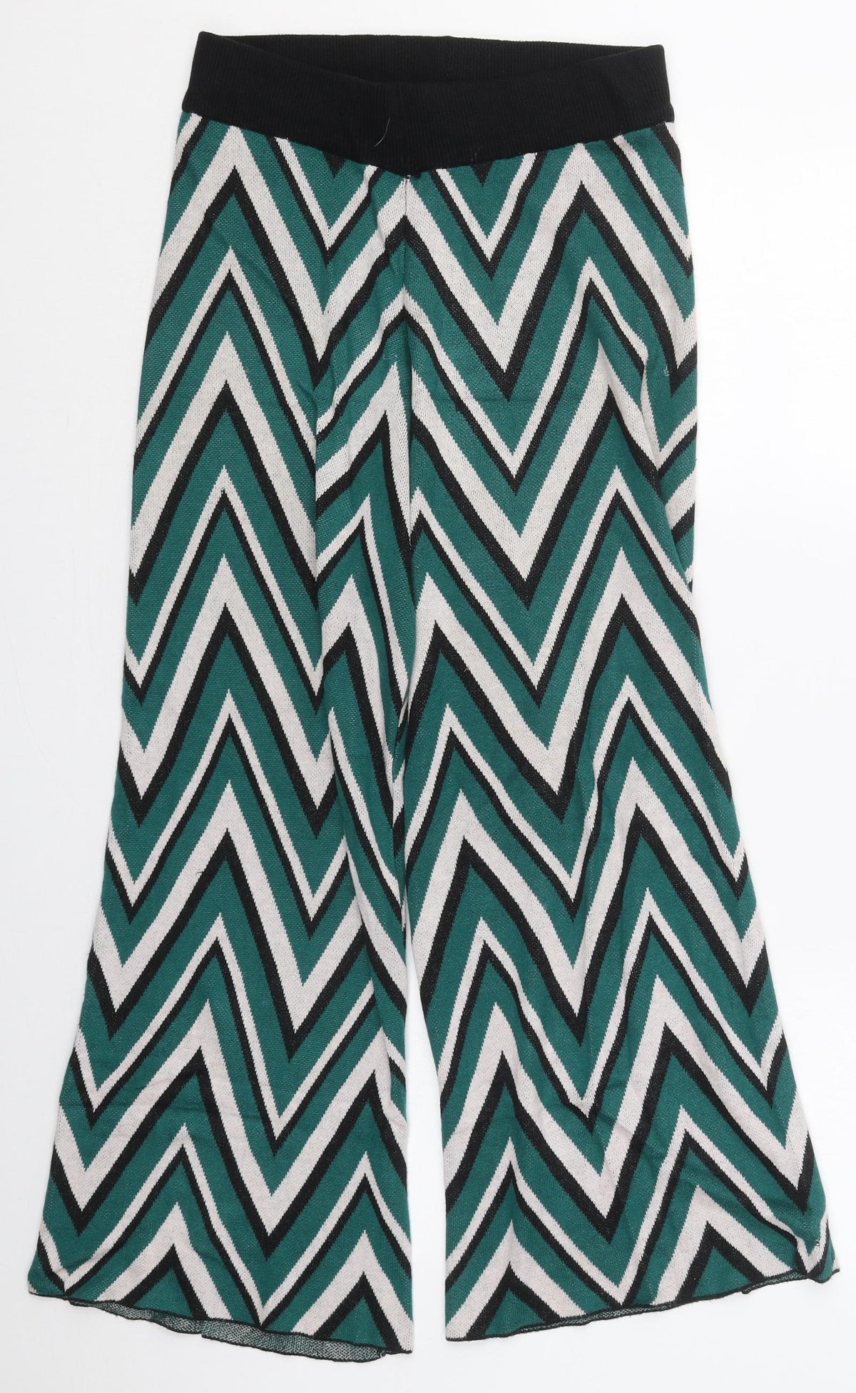 VERO MODA Womens Green Geometric Viscose Trousers  Size S L26 in Regular