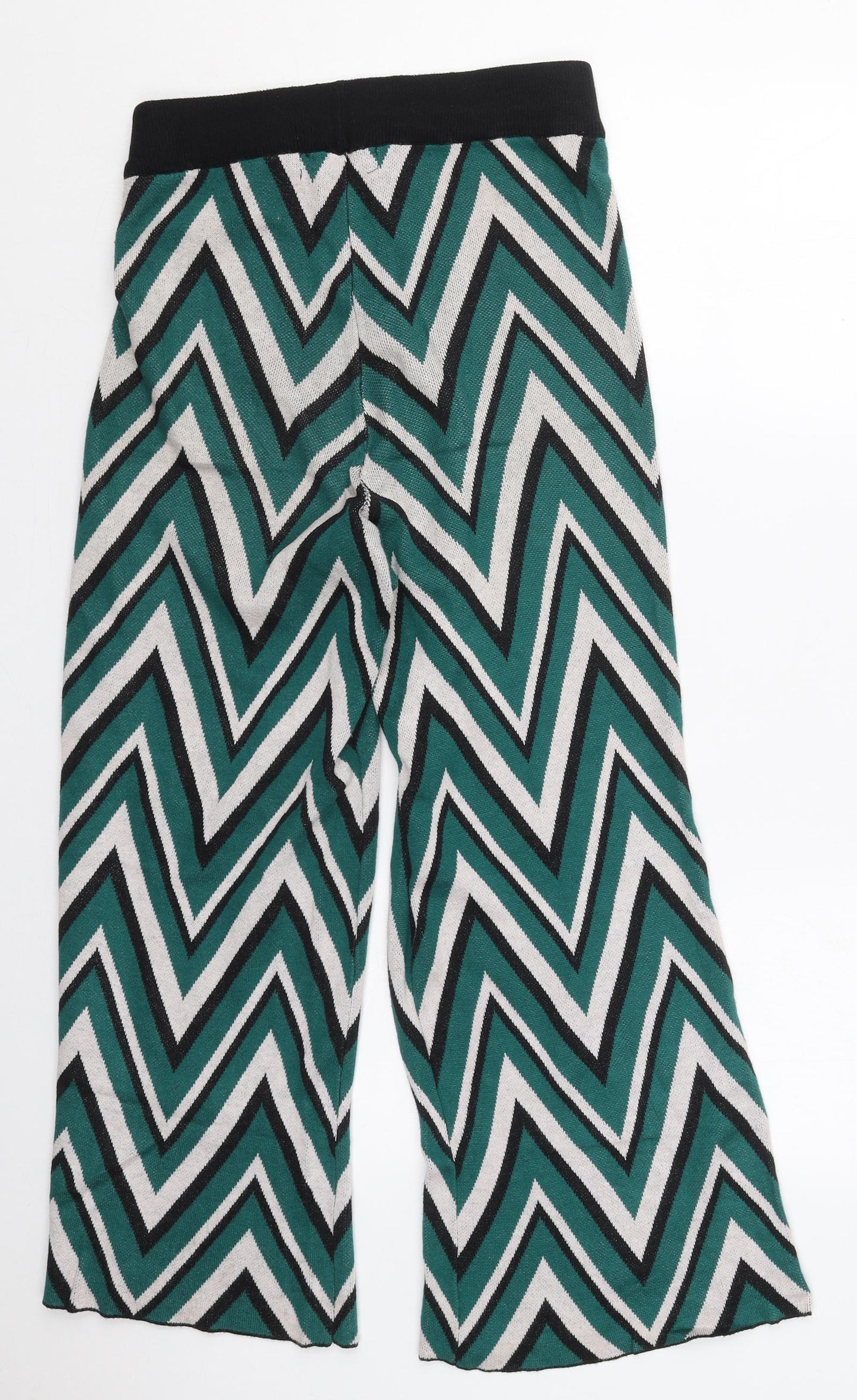 VERO MODA Womens Green Geometric Viscose Trousers  Size S L26 in Regular