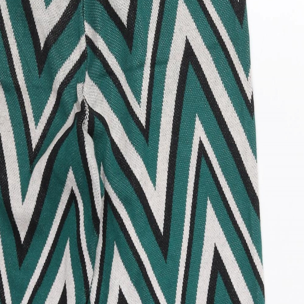 VERO MODA Womens Green Geometric Viscose Trousers  Size S L26 in Regular