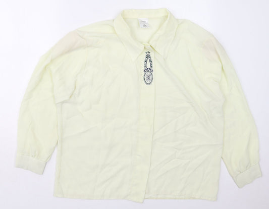 Clove Collection Womens Yellow  Polyester Basic Button-Up Size 20 Collared