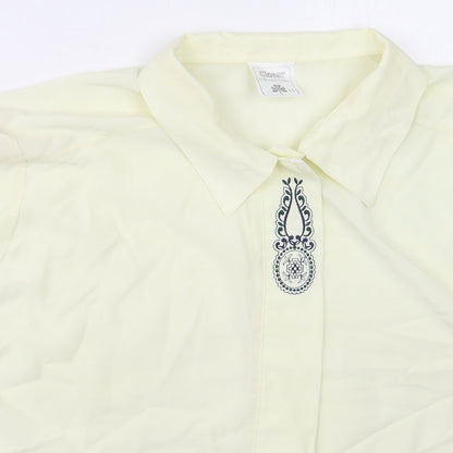 Clove Collection Womens Yellow  Polyester Basic Button-Up Size 20 Collared