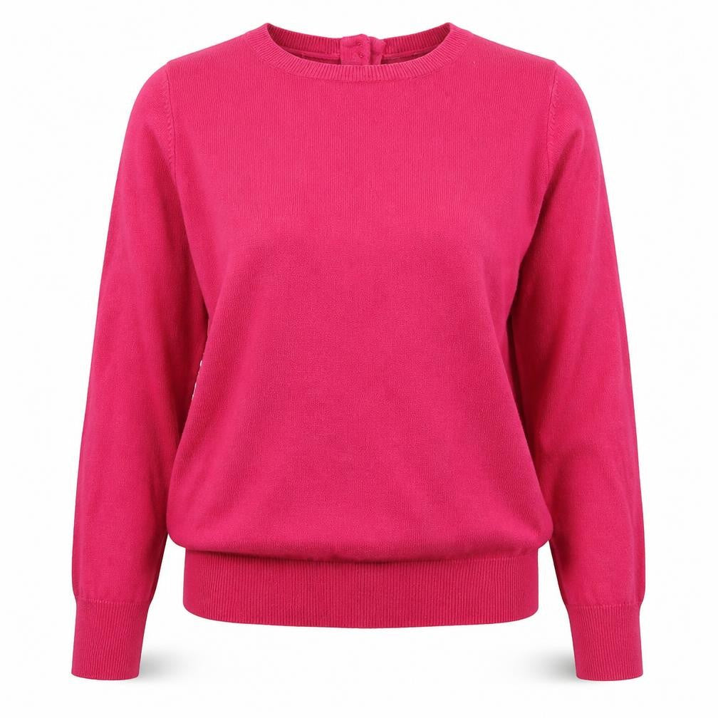 Savoir Womens Pink Crew Neck  Viscose Pullover Jumper Size M