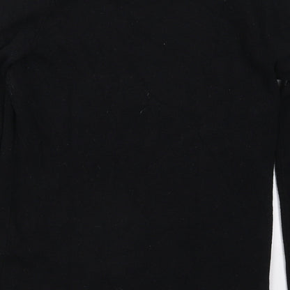 Savior Womens Black Crew Neck  Viscose Pullover Jumper Size M