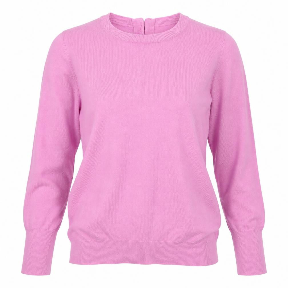 Savior Womens Pink Crew Neck  Viscose Pullover Jumper Size M