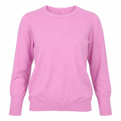Savior Womens Pink Crew Neck  Viscose Pullover Jumper Size M