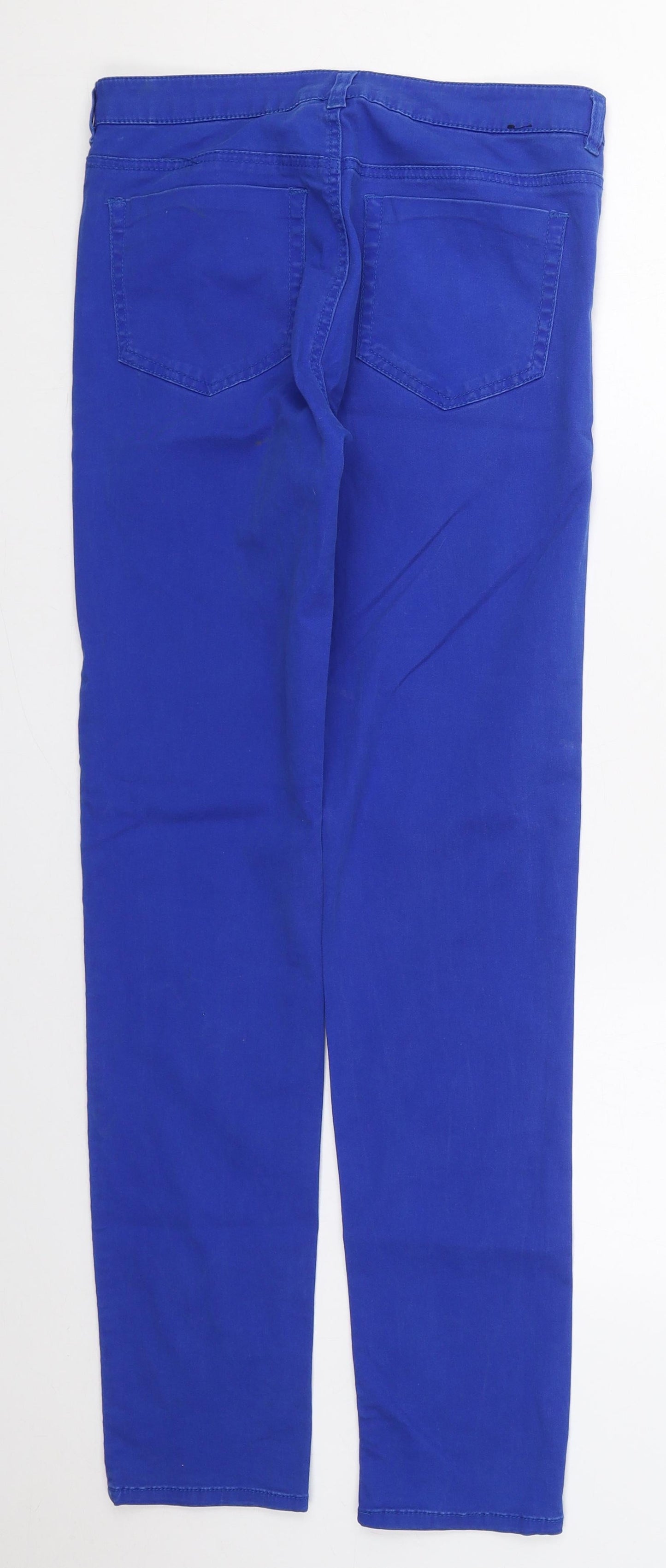 H&M Womens Blue  Cotton Skinny Jeans Size 10 L31 in Regular Button