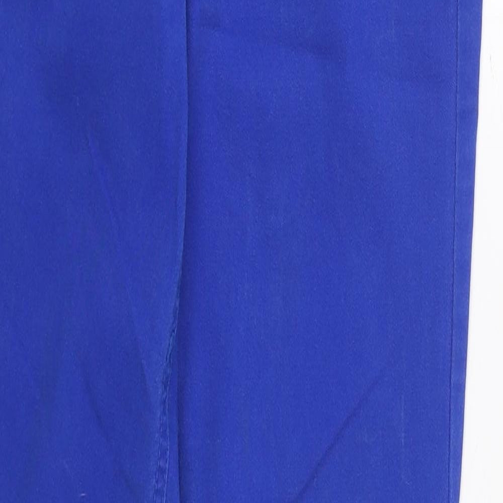 H&M Womens Blue  Cotton Skinny Jeans Size 10 L31 in Regular Button