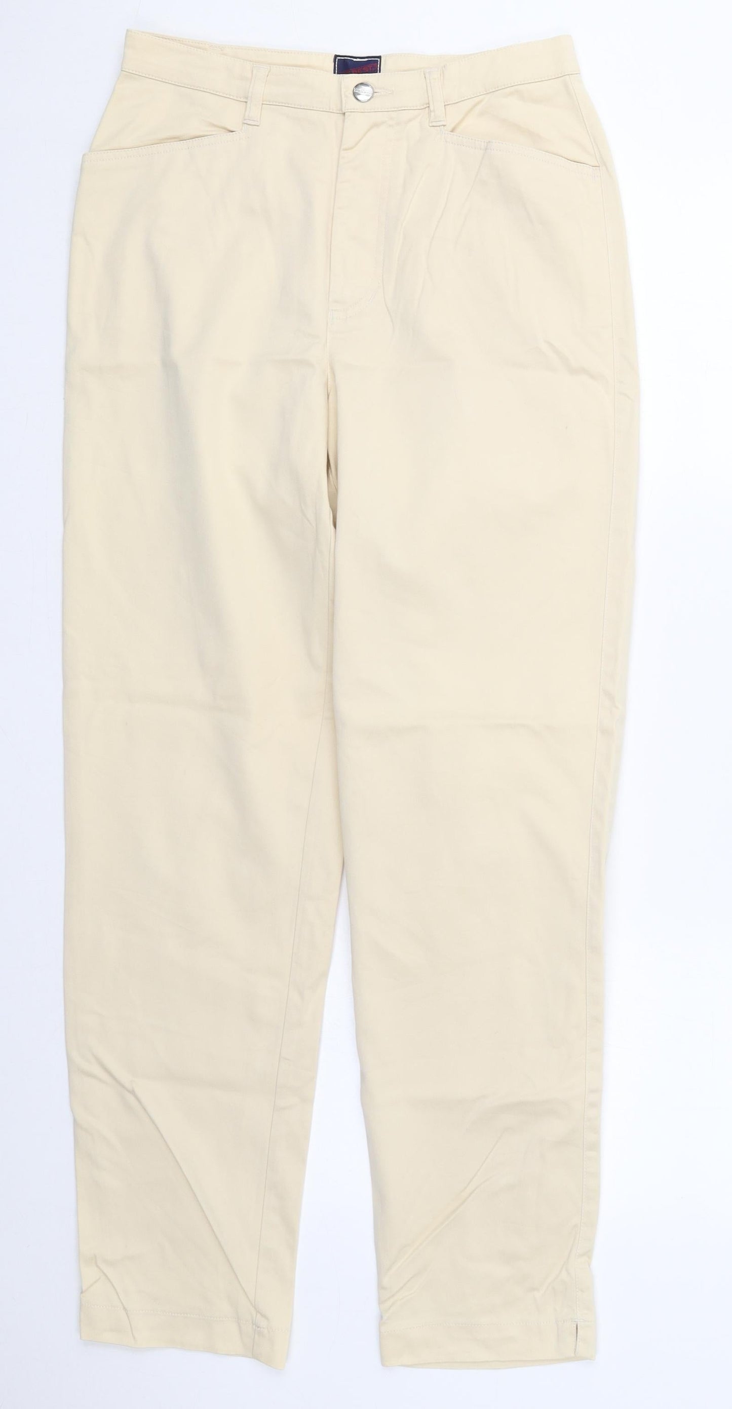 Baumstark Womens Beige  Cotton Trousers  Size 28 in L29 in Regular Button