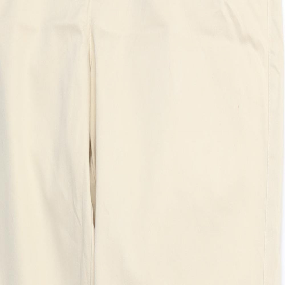 Baumstark Womens Beige  Cotton Trousers  Size 28 in L29 in Regular Button