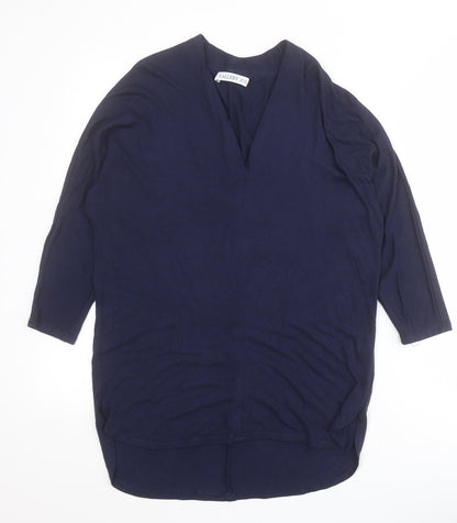 Gallery Womens Blue V-Neck  Viscose Pullover Jumper Size XS