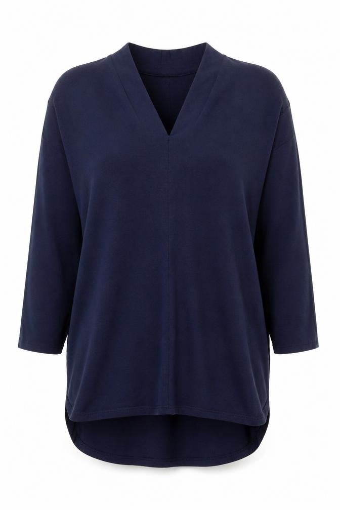 Gallery Womens Blue V-Neck  Viscose Pullover Jumper Size XS