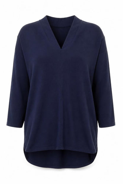Gallery Womens Blue V-Neck  Viscose Pullover Jumper Size XS